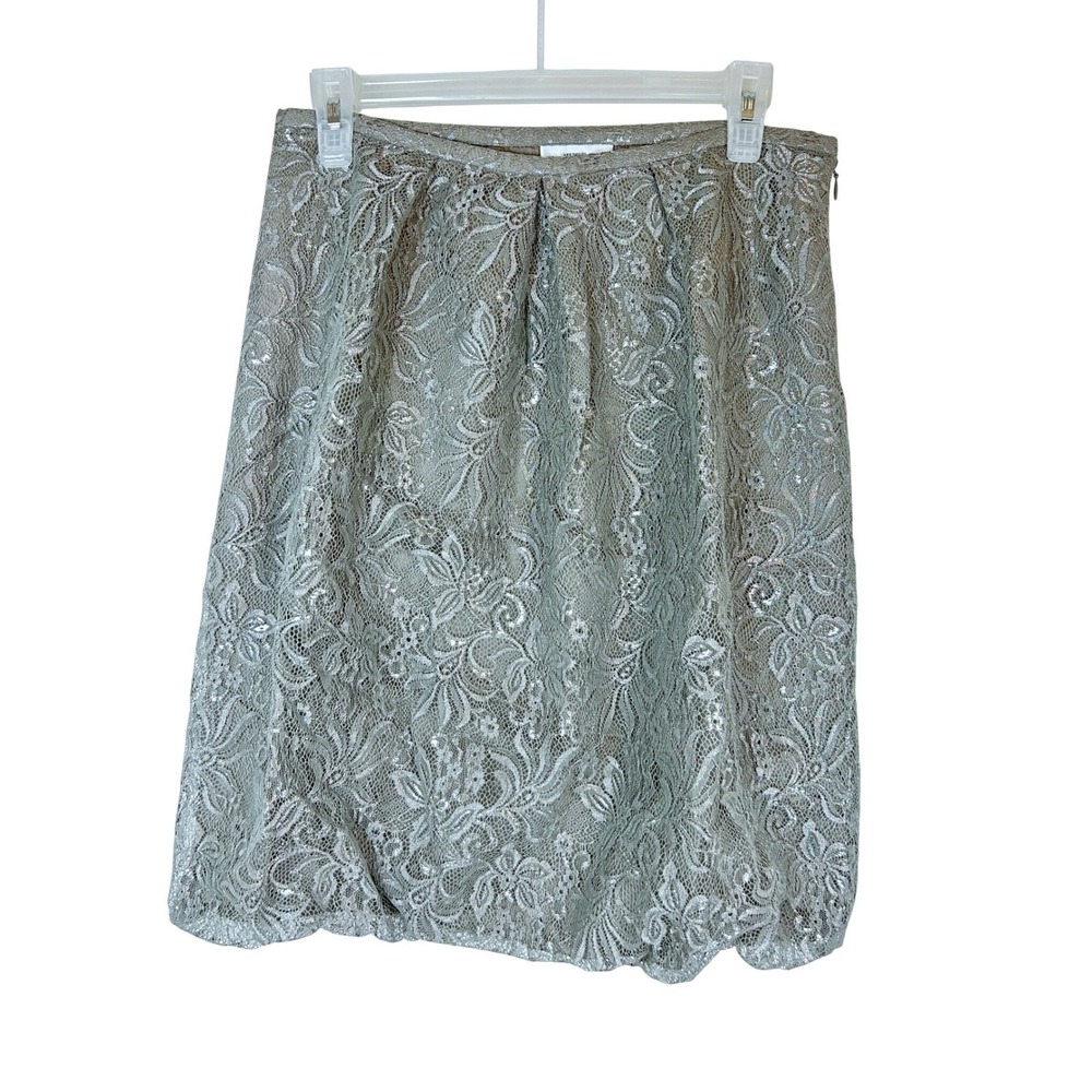 Y2K Lace Floral Mini Skirt‎ Women's Ann Taylor Loft Sz-6 Coquette Corporatecore